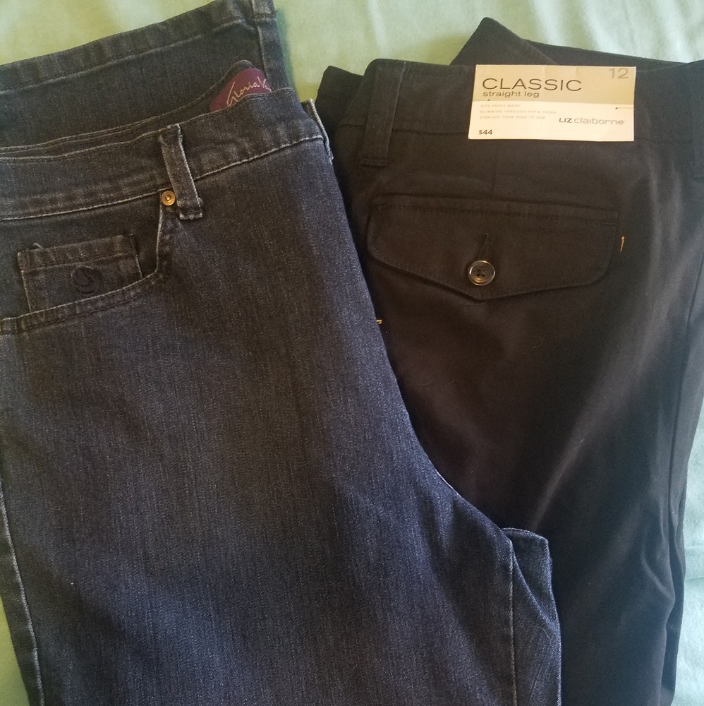 Women's 12 Pants Bundle Jeans Black Capri